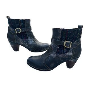 Spring Step L’Artiste Nancies Booties Size US 9  EU 40 Black Multi